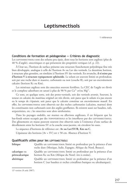 RÃ©fÃ©rentiel pÃ©dologique 2008 - AFES