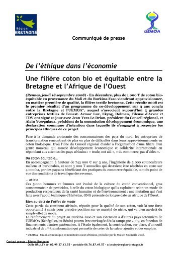 Communiqué de presse - Acteurs Bretons de la Coopération ...