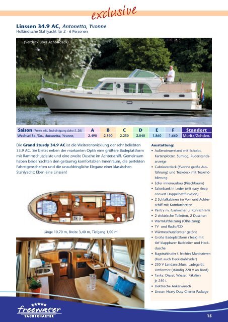 Unsere aktuelle BroschÃ¼re 2013 - freewater Yachtcharter