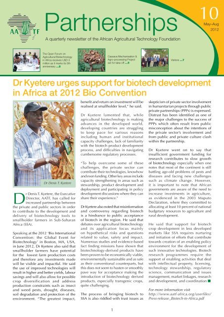 Partnerships Issue 10 - African Agricultural Technology Foundation