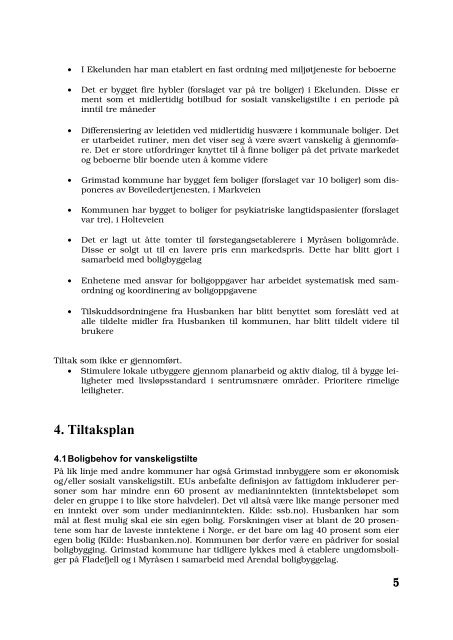 Boligsosial handlingsplan 2011-2014 - Grimstad kommune
