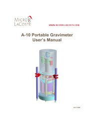 A-10 User's Manual - Micro-g LaCoste Gravity Meters