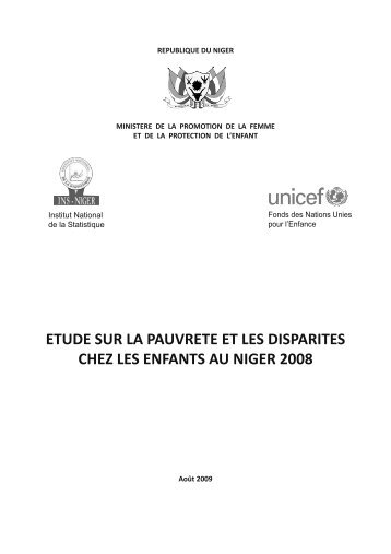 etude sur la pauvrete et les disparites chez les enfants au ... - Unicef