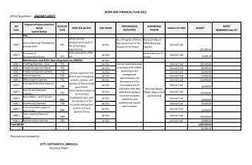 WORK AND FINANCIAL PLAN 2013 - Jagna