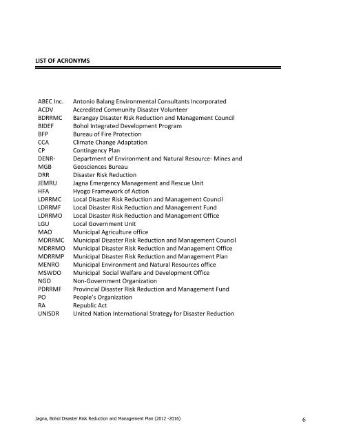 comprehensive disaster risk reduction and management plan - Jagna