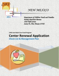 CACFP Application Packet - New Mexico Kids