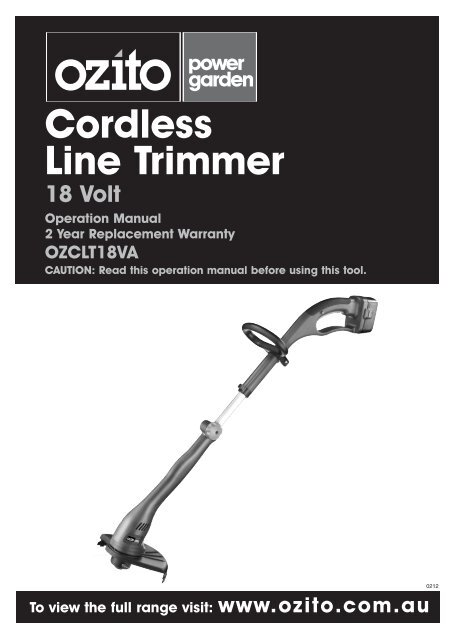 ozito cordless line trimmer