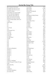 JCCC3 â€“ Karaoke List â€“ Sorted by Artist - Paul and Storm