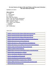 On Line Version Of Index To Rib Lake Photo And Document Collection
