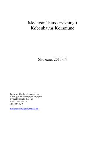 ModersmÃ¥lsundervisning i KÃ¸benhavns Kommune