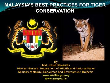 malaysia's best practices for tiger conservation - Global Tiger Initiative