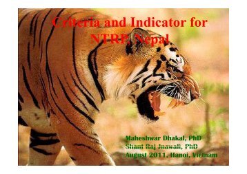 Criteria and Indicator for NTRP, Nepal - Global Tiger Initiative