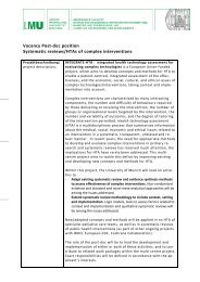 Vacancy Post-doc position Systematic reviews/HTAs of complex ...