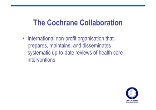 Liz Waters - Cochrane Public Health Group - The Cochrane ...