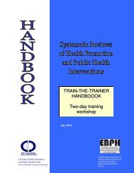 Train the Trainer Course book - Cochrane Public Health Group