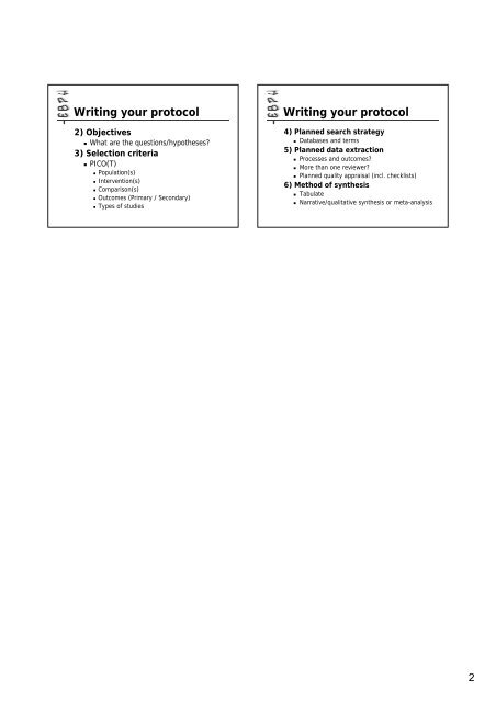 Unit Four: Developing a Protocol - Cochrane Public Health Group