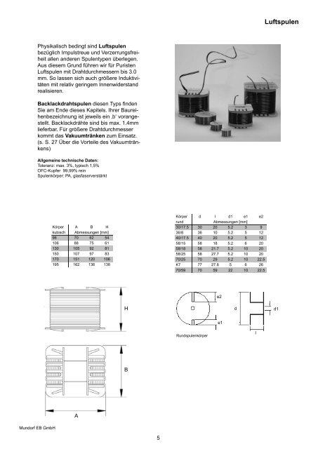 Produktinformationen und Preise Stand ... - Mundorf EB GmbH