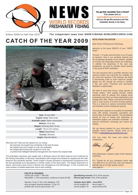 Catch Of The Year 09 World Records Freshwater Fishing