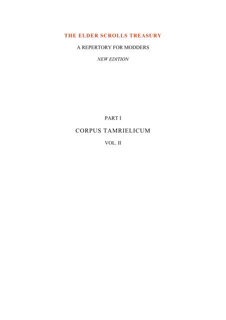 Corpus Tamrielicum - The Imperial Library