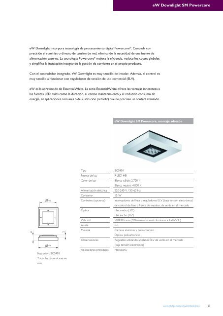 eW Downlight SM Powercore: mÃ­nimo impacto visual - Philips