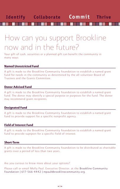 2005 BCF Annual Report (PDF) - Brookline Community Foundation