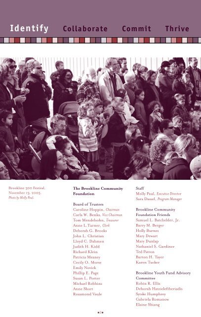 2005 BCF Annual Report (PDF) - Brookline Community Foundation