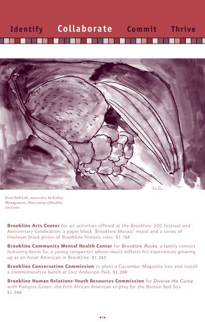 2005 BCF Annual Report (PDF) - Brookline Community Foundation