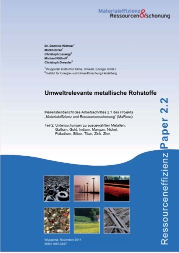 Umweltrelevante metallische Rohstoffe - Publication Server of the ...