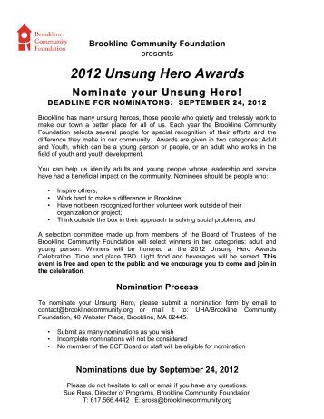 UHA Guidelines and Nomination.2012 - Brookline Community ...