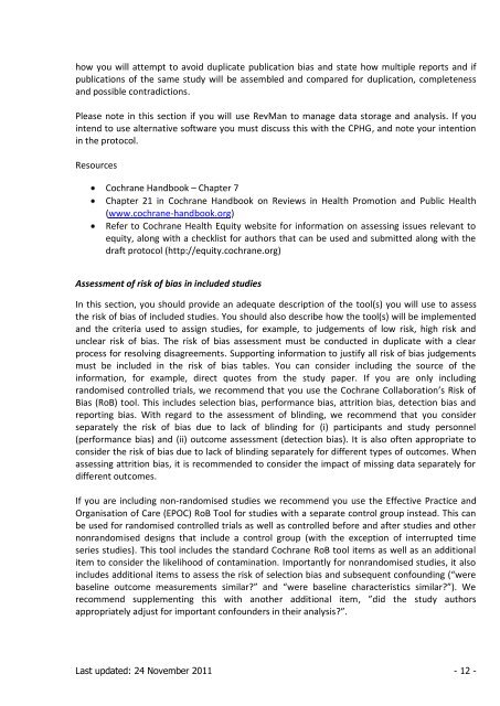 Guide for Developing a Cochrane Protocol - Cochrane Public Health ...