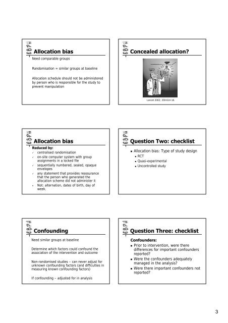 Unit Eight: Principles of Critical Appraisal - Cochrane Public Health ...