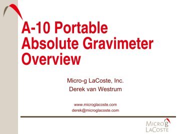 FG5 Absolute Gravimeter - Micro-g LaCoste Gravity Meters