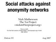 Nick Mathewson The Tor Project  - dc414