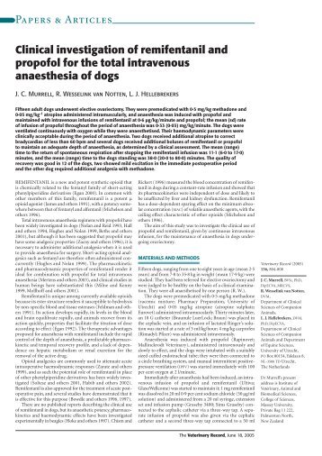 Clinical investigation of remifentanil and propofol for the total ...