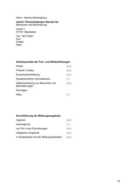 Angebote für Menschen mit geistiger Behinderung