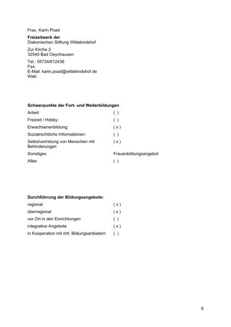 Angebote für Menschen mit geistiger Behinderung