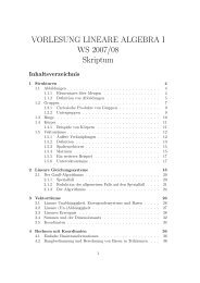 VORLESUNG LINEARE ALGEBRA I WS 2007/08 Skriptum