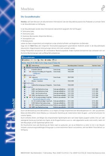 Die Gesundheitsakte - bei M&N DVI Gmbh