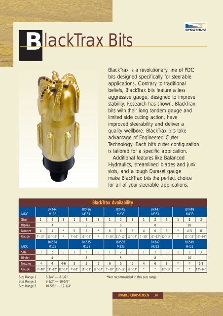 Hughes Christensen Drill Bit Catalog