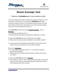 Musical Scavenger Hunt - ArtsAlive.ca
