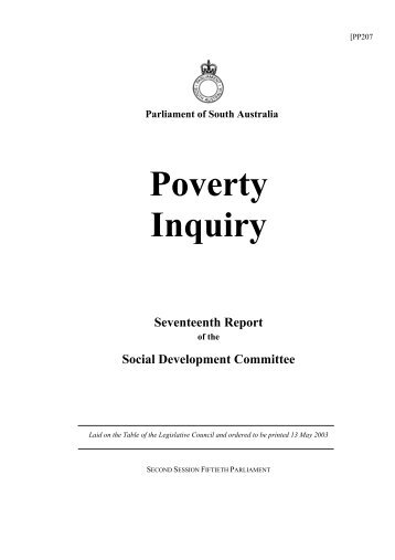 Poverty Inquiry - South Australian Policy Online