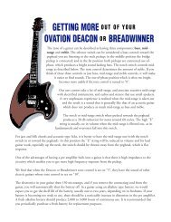 getting more out of your ovation deacon or ... - Ovation Tribute