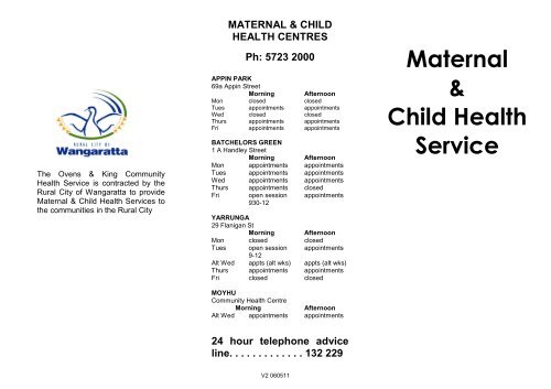 Maternal & Child Health Service - Rural City of Wangaratta