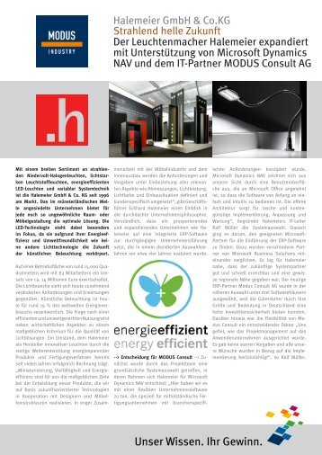 Halemeier GmbH & Co.KG - MODUS Consult AG