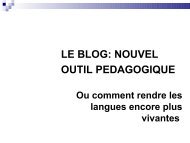 LE BLOG: NOUVEL OUTIL PEDAGOGIQUE - Cyber-Langues