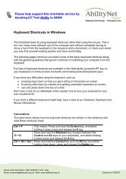 Keyboard Shortcuts in Windows ( PDF ) - AbilityNet