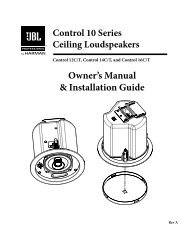 Owner's Manual & Installation Guide - JBL Professional