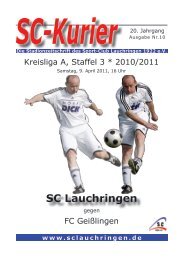 FC Geisslingen, Samstag, 09.04.2011 - 16:00 Uhr - SC Lauchringen