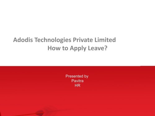 Adodis Technologies Private Limited How to Apply Leave?