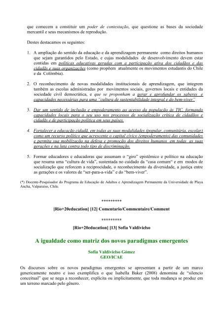 IntercÃ¢mbio Virtual Rio+20 - FME âCrise Capitalista, JustiÃ§a ...